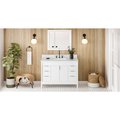 Jeffrey Alexander 48In. White Theodora Vanity, White Carrara Marble Vanity Top, Undermount Rectangle Bowl VKITTHE48WHWCR